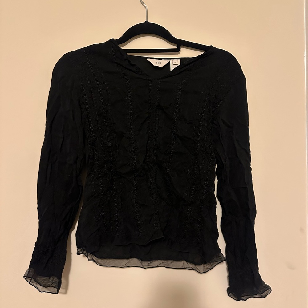 j. jill Long Sleeve Top black lace